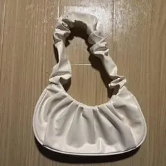フリルハンドル ホワイト ハンドバッグ