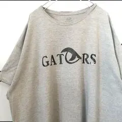 GATORS ロゴプリント Tシャツ グレー 2XL ビッグシルエット 古着