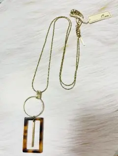 新品 べっ甲風 ロングネックレス お世話やのサムネイル