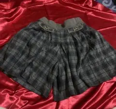 pom ponette junior グレー系チェック キュロットスカート