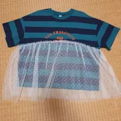 130　Tシャツ ボーダー チュールのサムネイル