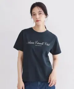 新品タグオペークドットクリップロゴプリント刺繍アソート半袖Tシャツネイビーのサムネイル