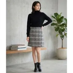 【美品】ジルバイジルスチュアート チェック柄 ラップスカート Sサイズ フリンジ