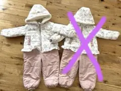 conoco バースデイ　ジャンプスーツ　花柄　くすみピンク100 双子