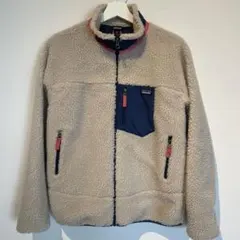 patagonia フリースジャケット クリーム/ネイビー Kids XXL