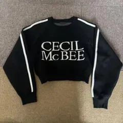 CECIL McBEE ブラック 長袖ニット M