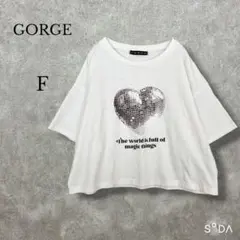 ♡ゴージ【F】ハートプリント 半袖 Tシャツ ショート丈 ミラーボールのサムネイル