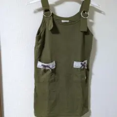 DOLLY RIBBON ジャンバースカート オリーブグリーン