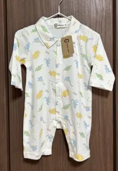 新品、未使用　クロワッサンスべべ　長袖ロンパース　薄手　恐竜　70サイズ