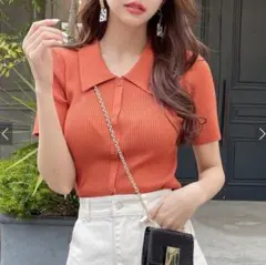 GRL 襟付きリブニットトップス[rut864]