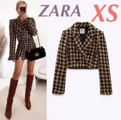ZARA 新品 テクスチャー素材クロップド丈ブレザー