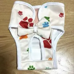 犬用 マナーパンツ サニタリーパンツ リボン 肉球柄 Mサイズのサムネイル
