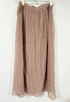 【美品】ZARA サテン地フレアーロングスカート　M程度