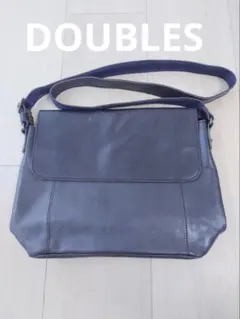 DOUBLES ダブルス 本革ショルダーバッグ ネイビー