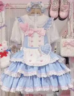 ラブポップギンガムキティ メイド ブルーMalymoon マリームーン - メルカリ