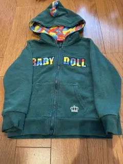 BABY DOLL フード付きパーカー 緑