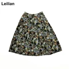 美品 Leilian プリーツスカート ハイビスカス柄 ロング丈 コットン 9のサムネイル