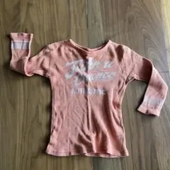 ワッフル素材長袖ロングTシャツ★オレンジ★男の子★120★カジュアル