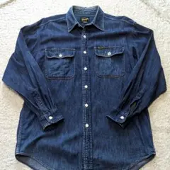 4-5 Wranglerラングラー　デニムシャツ　濃紺　長袖　サイズL
