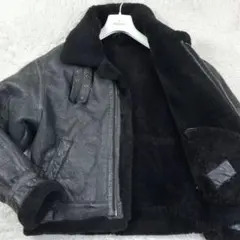 美品　B-3フライトジャケット　ムートン　羊革　本革　ブラック　Mのサムネイル