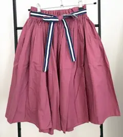 美品【To b. by agnes b.】リボンベルト付き ギャザースカート
