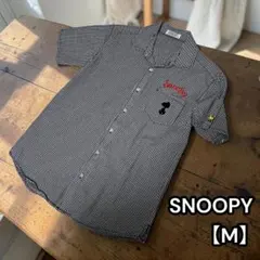 美品★SNOOPY【スヌーピー】半袖シャツ チェック柄 刺繍 プリント Mのサムネイル