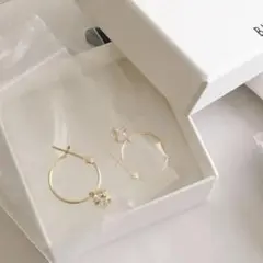 BLOOM K10 イエローゴールド キュービックジルコニア フープピアス