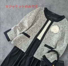 小さいサイズSネイビー系ノーカラージャケット