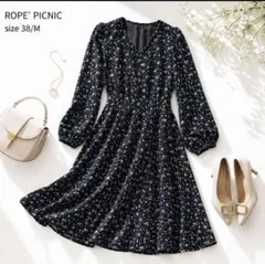 ROPE' PICNIC 花柄ワンピース ブラック 38/Mのサムネイル