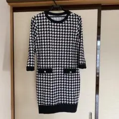 千鳥柄 七分袖チュニック