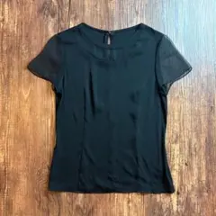 【古着】LANVIN COLLECTION 半袖カットソー シースルー 36