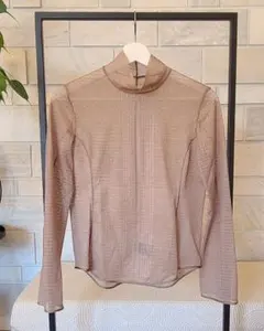 UNIQLO×マメクロゴウチ メッシュハイネックT シアー BROWN 美品