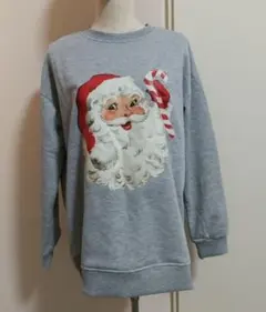 サンタクロースプリント グレー トレーナー