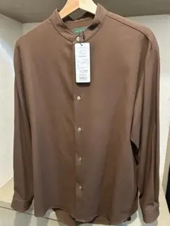 UNITED TOKYO コットンダブルクロス バンドカラーシャツ タグ付き
