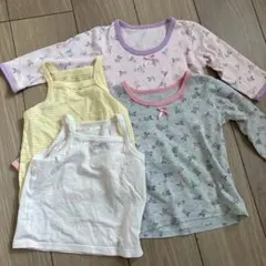 ベビー肌着 5点セット 花柄 ストライプ