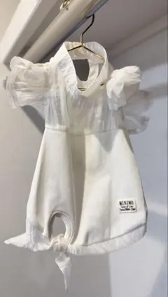 MINIMO フリル付きホワイトドッグウェア