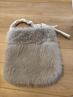 グレー ファー クラッチバッグ