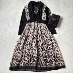 ◆新品◆　PAOLA FRANI　レオパード柄セレモニーワンピース　二次会ドレス