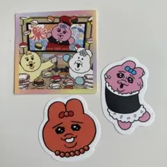 スシロー×可哀想に！コラボ限定ステッカー おぱんちゅうさぎ 3枚セット