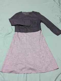 UNTITLED アンタイトル ウールドッキングワンピース M チェック グレー