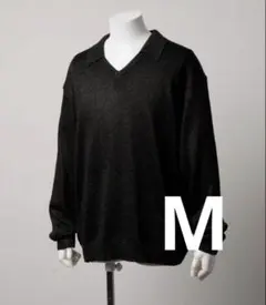 【Parts Lab.】メタリックニットポロシャツ M ブラック