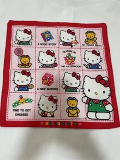 レア　1992年　昭和レトロ　ハローキティ ハンカチ約33cm x 33