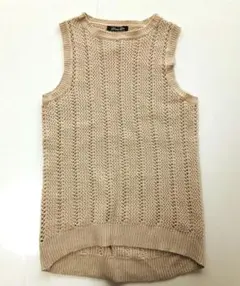 ニットベスト　編み目　M レディース