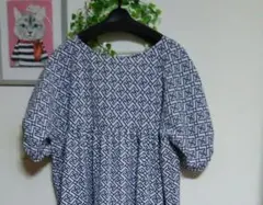 浴衣リメイクワンピース　ラウンドネック