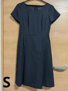 ネイビー Aラインドレス 短袖【卒入学式セレモニーワンピース】7号