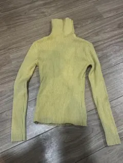 GRL リブニット タートルネック 長袖トップス Mサイズ グリーン系
