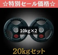 □ラスト1点□ラバー バーベルプレート計20kgセット(10kg×2枚) 50m