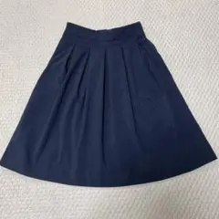 ネイビー プリーツスカート ユニクロ ウエストゴム