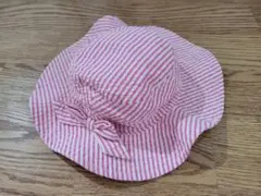 【中古美品】ラルフローレン リボン付き帽子 ピンク 48cm