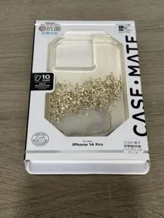 新品Case-Mate iPhone 14 Pro ケース ゴールド グリッター